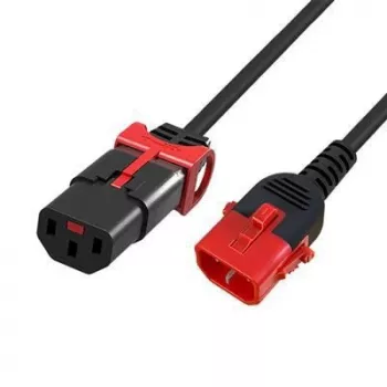 MicroConnect virtakaapeli C13 IEC Lock+ - C14 1 m, PC3601 (MC-DUALC13C14S-1)
