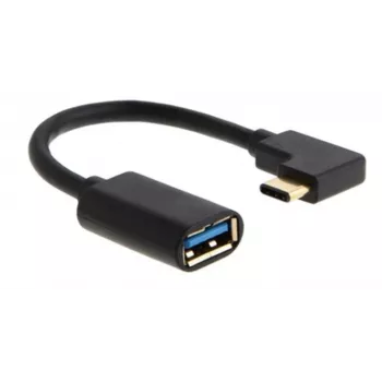 MICROCONNECT USB-C kulmapistoke - USB 3.0 Type-A -kaapeli, 0,5 m, musta