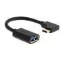 MICROCONNECT USB-C kulmapistoke - USB 3.0 Type-A -kaapeli, 0,5 m, musta