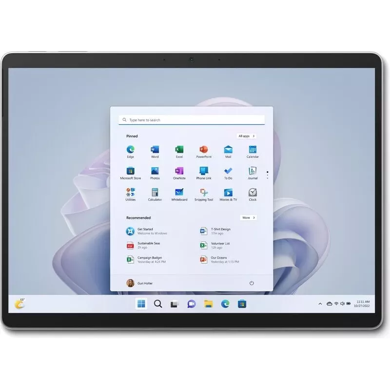 Microsoft Surface Pro 9 13 tuuman 2-in-1 kannettava, Intel Core i5-1235U, 8GB RAM, 256GB SSD, Platinum (kunnostettu)