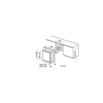 Midea MDWEB1403MB-WS kalusteisiin asennettava astianpesukone, 14 astiastoa, C, 44 dB