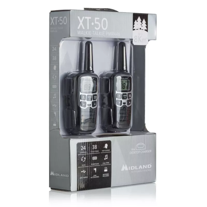 Midland XT50 2x PMR446 käsiraadio harmaa