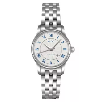 MIDO Baroncelli III naisten automaattikello 29 mm ruostumaton teräs hopeinen kellotaulu M76004211