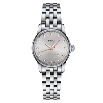 MIDO Baroncelli Lady automaattikello M76004671 29 mm ruostumaton teräs hopeinen kellotaulu
