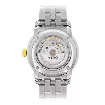 MIDO miesten kello M86009261 Baroncelli III 38 mm automaattikello hopeinen kellotaulu musta nahka