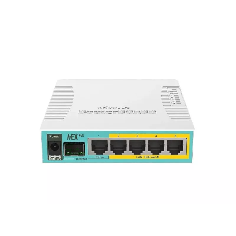 MikroTik hEX PoE gigabit Ethernet -reititin, valkoinen
