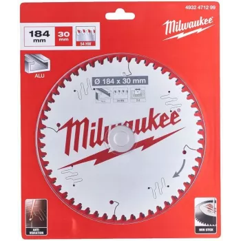 Milwaukee pyörösahanterä 184x30x2.4x54T alumiini CSB P W