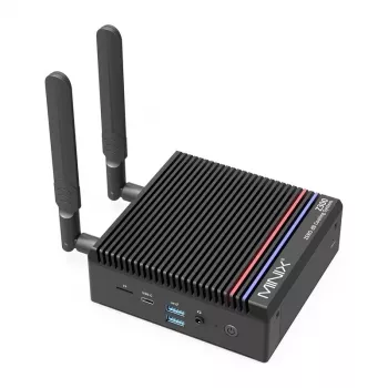 MINIX Z300-0dB Barebone Mini PC Intel Processor N300 8C/8T jopa 3.8GHz DDR5 1x SODIMM M.2 PCIe Gen4 Wi-Fi 6E BT5.2 2x 2.5GbE HDMI 2.1 DP 1.4 USB-C 90W VESA musta