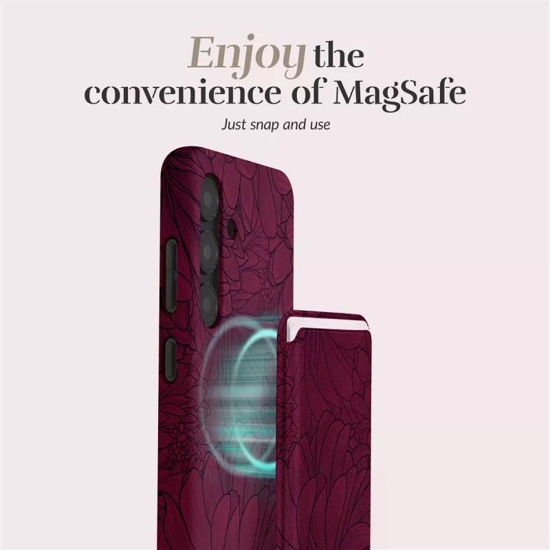 MIO Berry Blooms MagSafe-kotelo yhteensopiva korttipidike