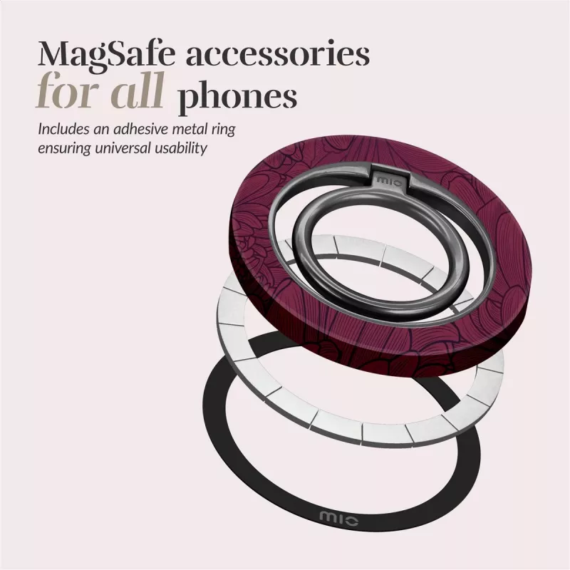MIO Berry Blooms MagSafe-kotelo yhteensopiva sormusteline
