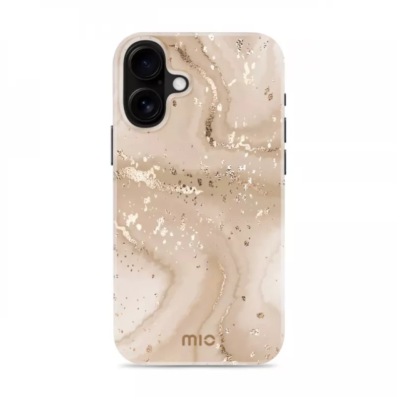 MIO Gold Marble MagSafe-yhteensopiva kotelo iPhone 16 Plus