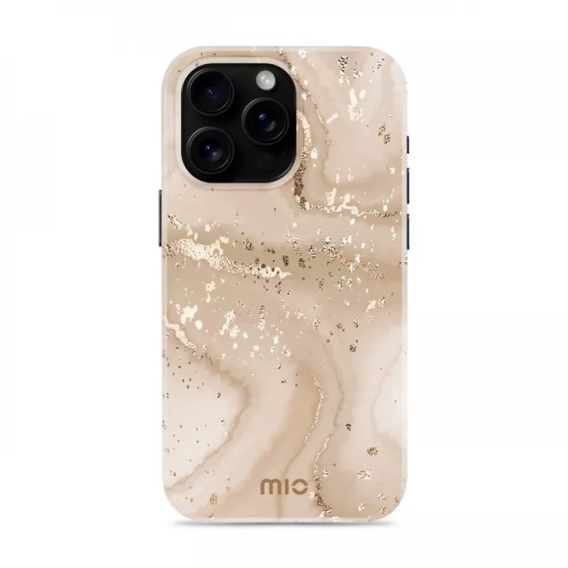 MIO Gold Marble Magsafe -yhteensopiva kuori iPhone 16 Pro Max -puhelimelle