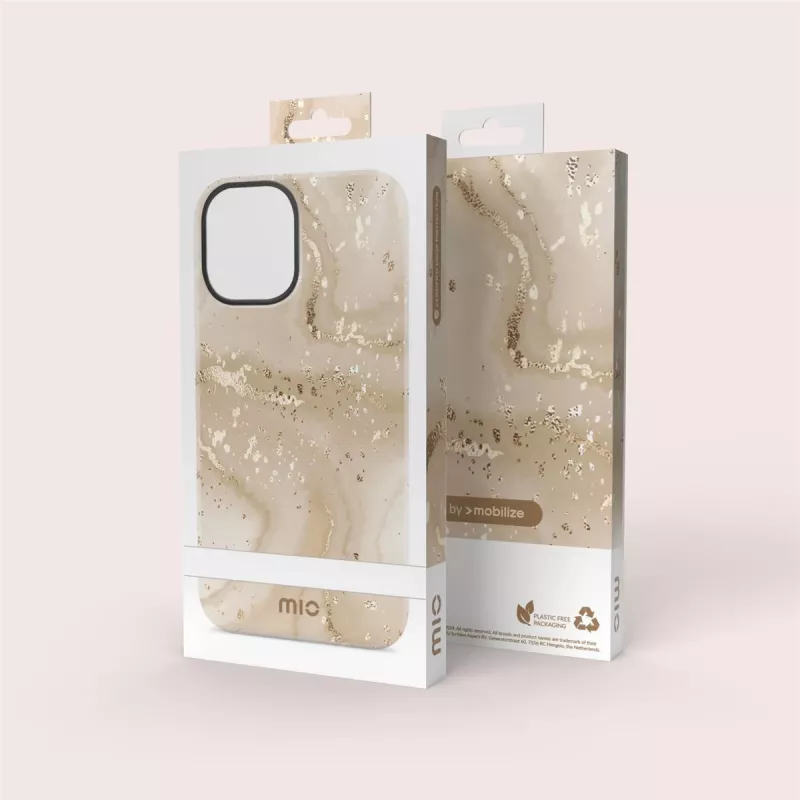 MIO Gold Marble Magsafe -yhteensopiva kuori iPhone 16 Pro Max -puhelimelle