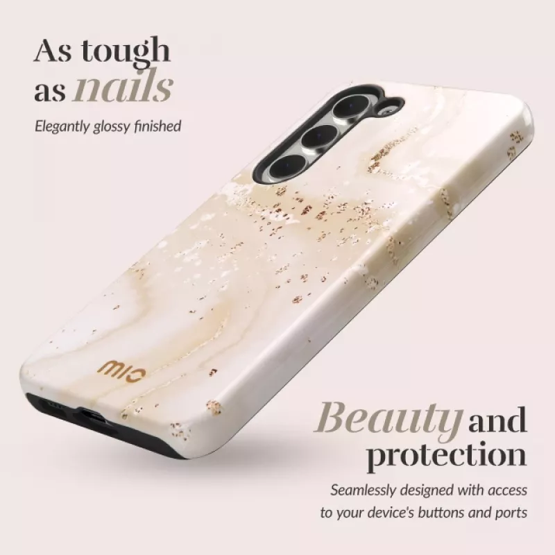 MIO Gold Marble MagSafe-yhteensopiva kotelo Samsung S24 FE 5G