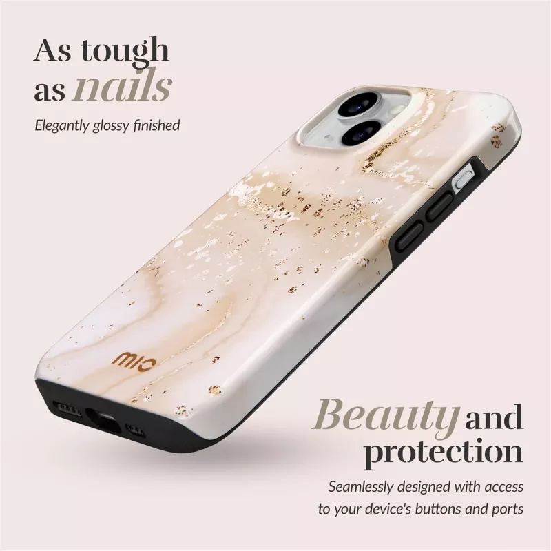 MIO Gold Marble MagSafe-yhteensopiva iPhone 15 Pro
