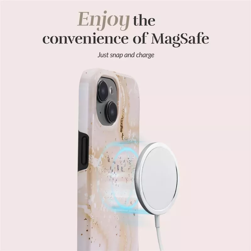 MIO Gold Marble MagSafe-yhteensopiva iPhone 15 Pro