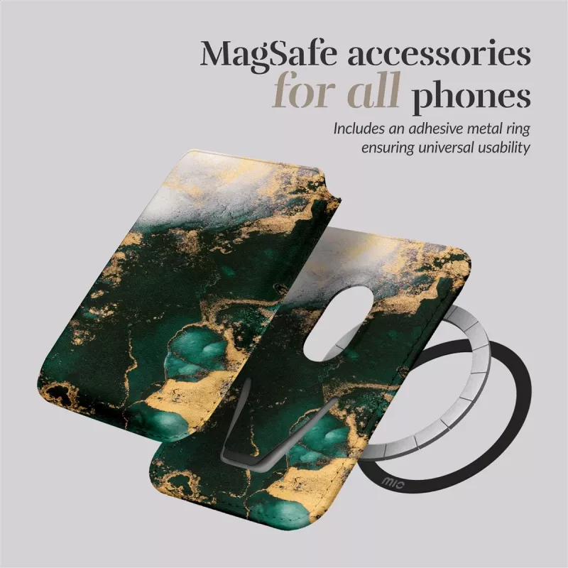 MIO Green Marble MagSafe -kotelo, yhteensopiva korttiteline