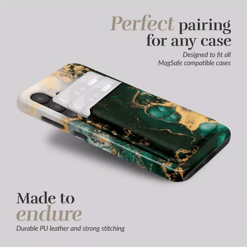 MIO Green Marble MagSafe -kotelo, yhteensopiva korttiteline