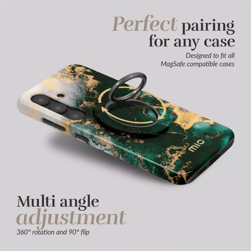 MIO Green Marble MagSafe-kotelo yhteensopiva sormuspidike