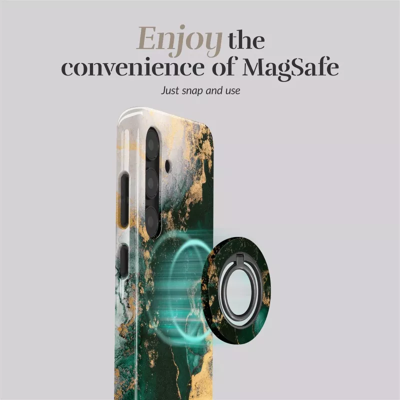 MIO Green Marble MagSafe-kotelo yhteensopiva sormuspidike