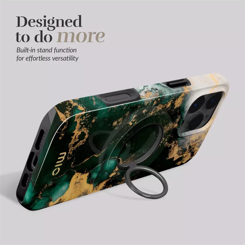 MIO Green Marble MagSafe-kotelo yhteensopiva sormuspidike