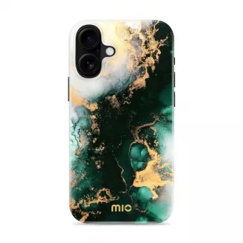MIO Green Marble MagSafe-yhteensopiva kotelo iPhone 16 Plus:lle