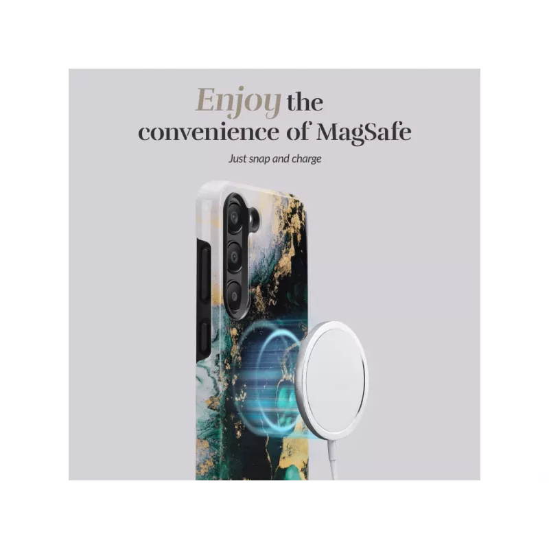 MIO Green Marble MagSafe-yhteensopiva kotelo Samsung S25 5G:lle