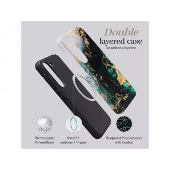 MIO Green Marble MagSafe-yhteensopiva kotelo Samsung S25 Plus 5G