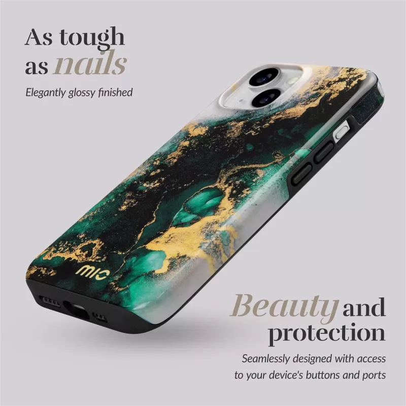 MIO Green Marble MagSafe-yhteensopiva iPhone 16:lle