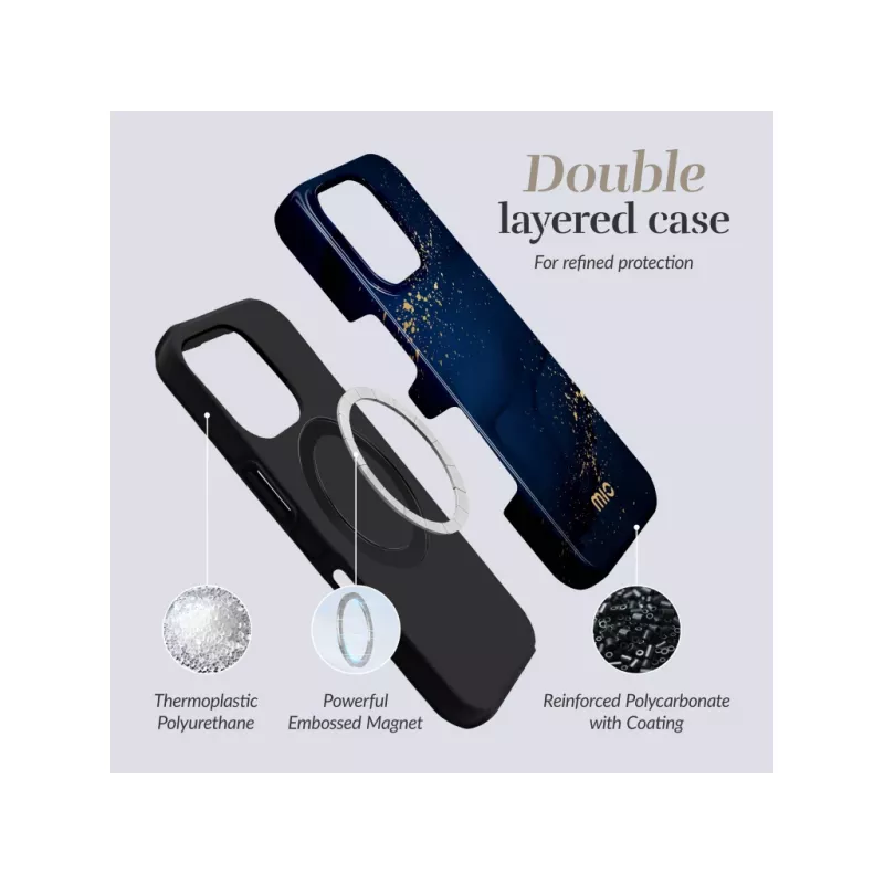 MIO Midnight Sparkle Magsafe -kuori, yhteensopiva iPhone 17 Pro -puhelimelle