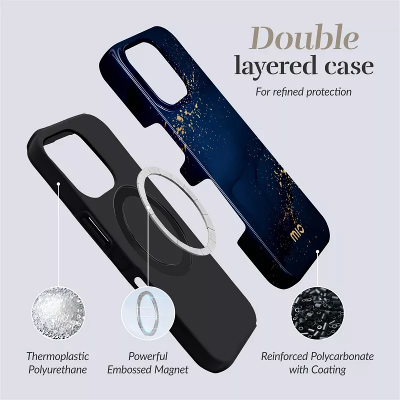 MIO Midnight Sparkle MagSafe -kotelo, yhteensopiva Samsung S25+ 5G