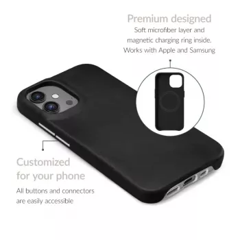 Mio Mobilize MagSafe-yhteensopiva premium-nahkakotelo Apple iPhone 17 Pro musta