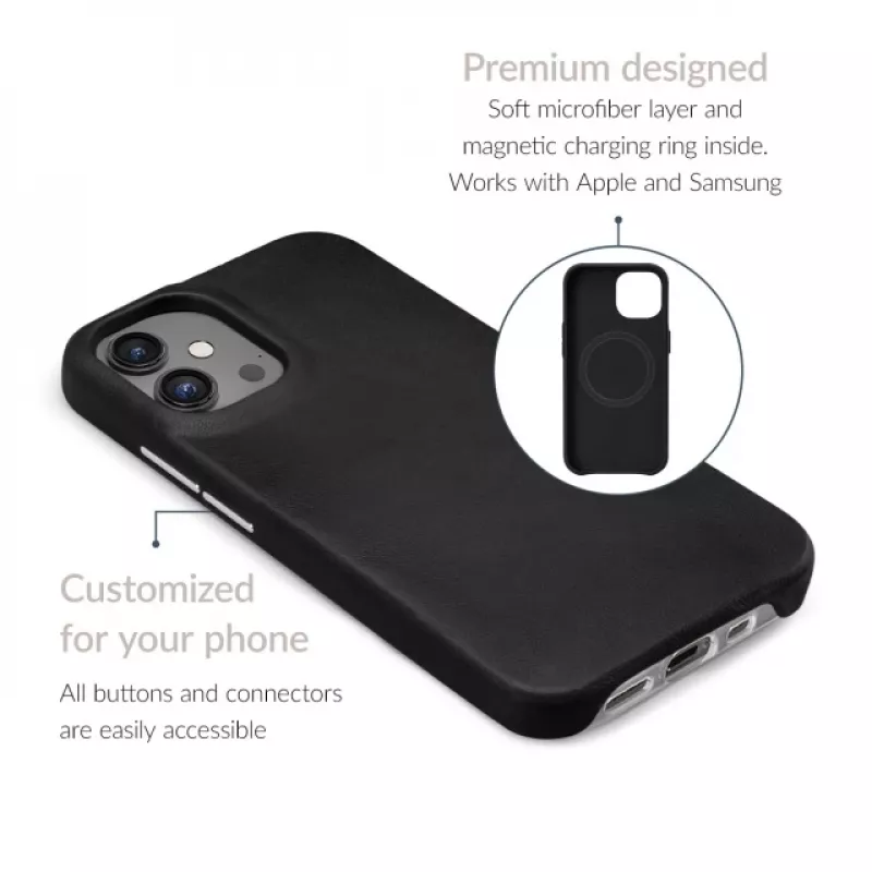 Mio Mobilize MagSafe-yhteensopiva premium-nahkakotelo Apple iPhone 17 Pro musta