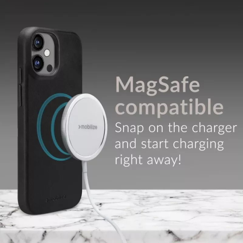 Mio Mobilize MagSafe-yhteensopiva premium-nahkakotelo Apple iPhone 17 Pro musta