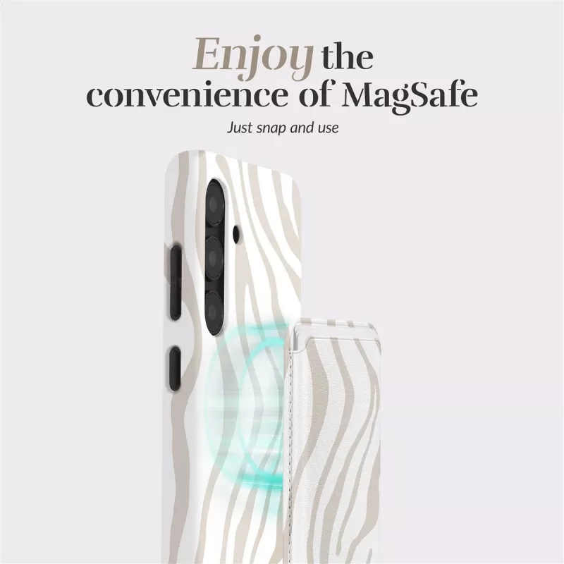 MIO Sandy Zebra Magsafe -kuori, yhteensopiva kortinpidike