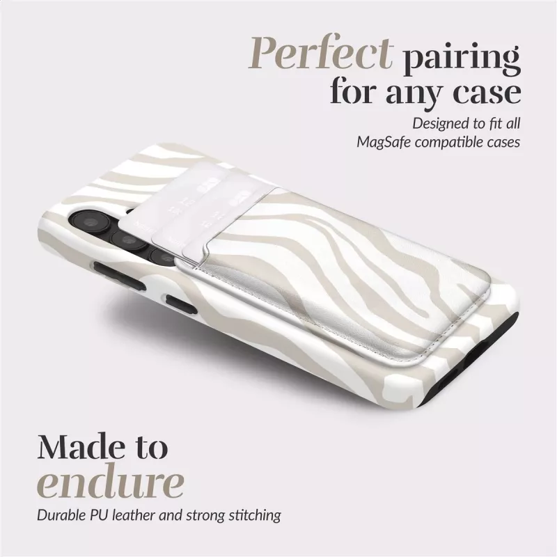 MIO Sandy Zebra Magsafe -kuori, yhteensopiva kortinpidike