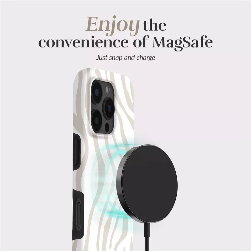 MIO Sandy Zebra Magsafe -kuori, yhteensopiva iPhone 15 Pro -puhelimelle