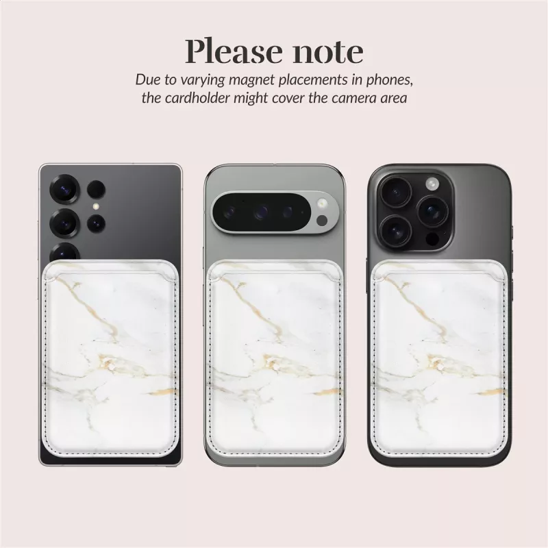 MIO White Marble MagSafe -kotelo yhteensopiva kortinpidikkeen kanssa