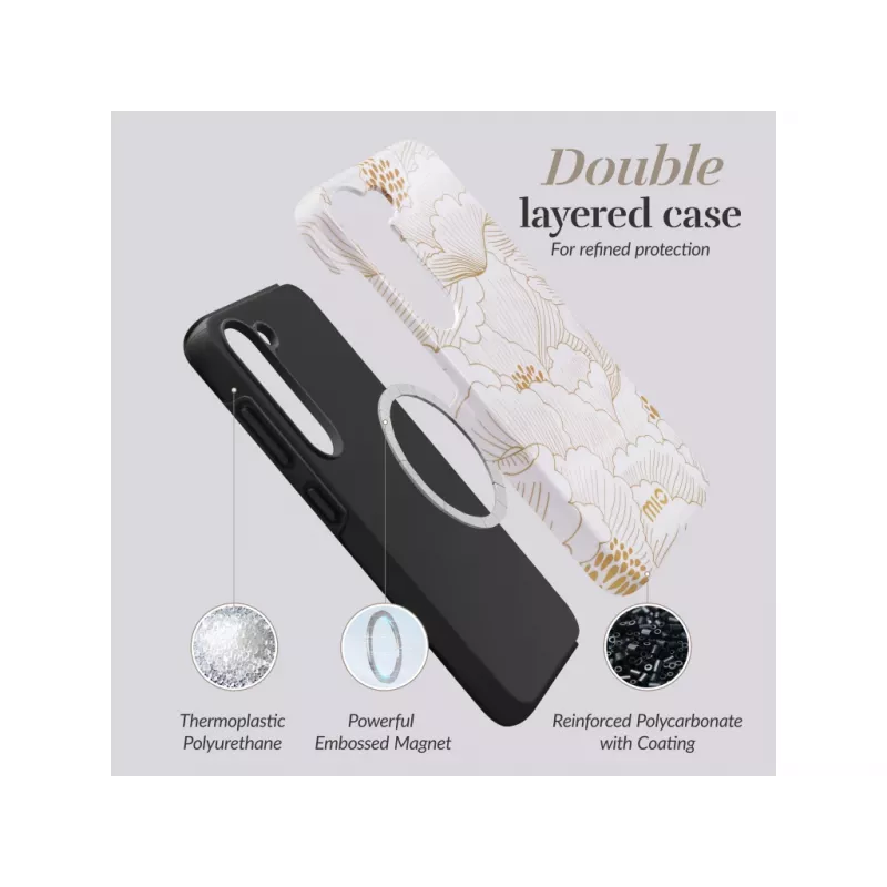 MIO White Roses Magsafe -yhteensopiva kotelo Samsung S24 5G