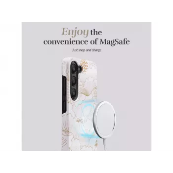 MIO White Roses Magsafe -yhteensopiva kotelo Samsung S24 5G