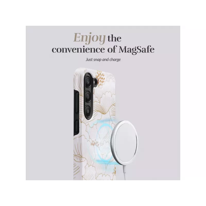 Mio White Roses Magsafe -yhteensopiva kotelo Samsung S25 Ultra 5G