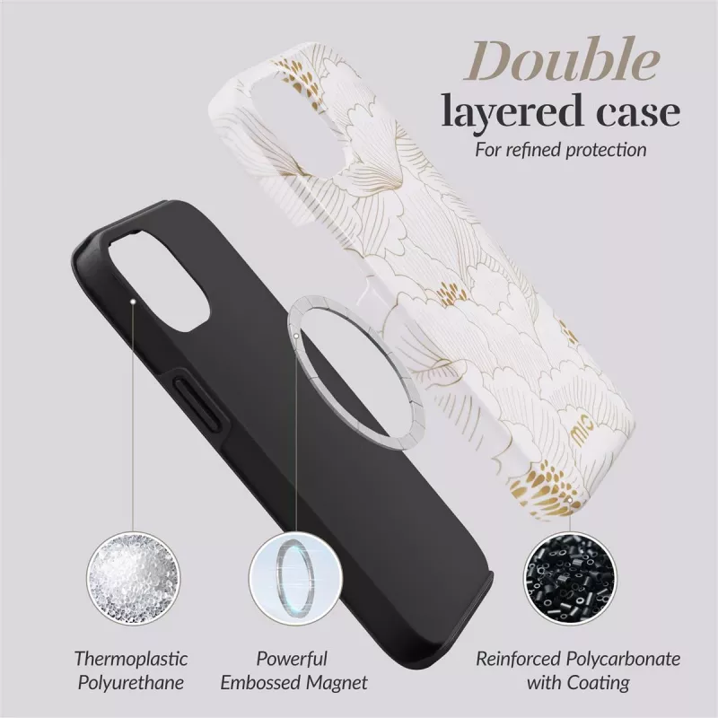 MIO White Roses MagSafe-yhteensopiva iPhone 16 Plus