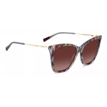 MISSONI naisten Butterfly-aurinkolasit MIS0106SX193X - ruskea kuvioitu asetaattikehys, ruskeat liukuvärilasit, UV400-suoja