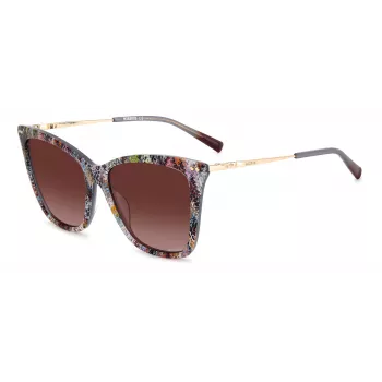MISSONI naisten Butterfly-aurinkolasit MIS0106SX193X - ruskea kuvioitu asetaattikehys, ruskeat liukuvärilasit, UV400-suoja