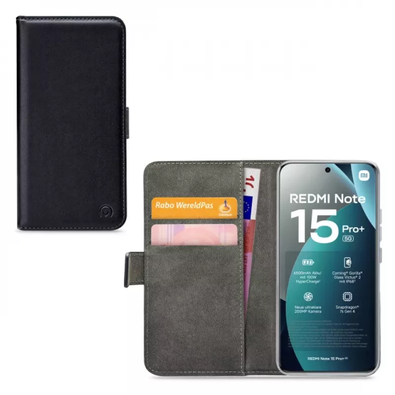 Mobilize Classic Gelly Wallet Book -kotelo Xiaomi Redmi Note 15 Pro+ 5G musta