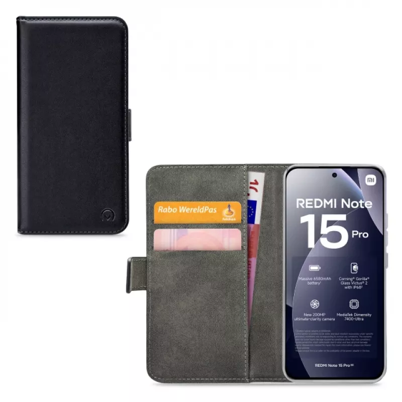Mobilize Classic Gelly Wallet Book -kotelo Xiaomi Redmi Note 15 Pro musta