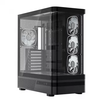 MODECOM Volcano AQ100 ARGB Midi-Tower PC-kotelo - musta