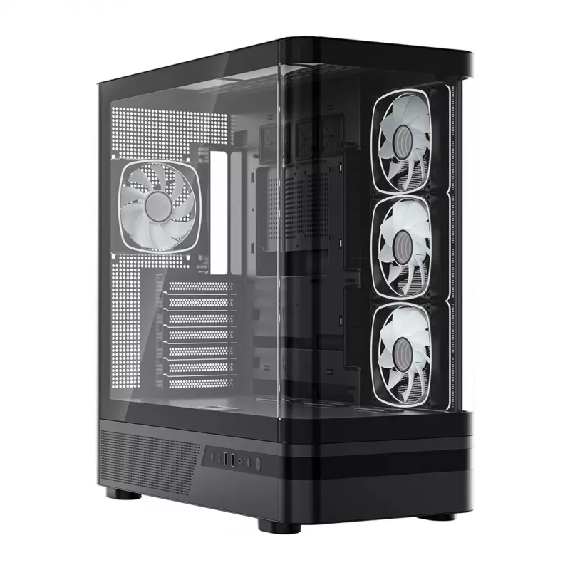 MODECOM Volcano AQ100 ARGB Midi-Tower PC-kotelo - musta