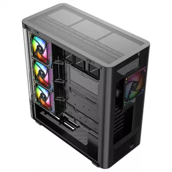 MODECOM Volcano AQ100 ARGB Midi-Tower PC-kotelo - musta