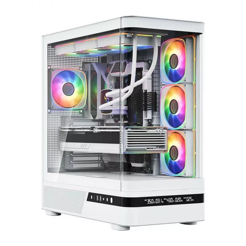 MODECOM Volcano AQ200 ARGB Midi-Tower-kotelo valkoinen
